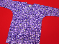 義若オリジナルの鯉口シャツ（ダボシャツ）　激安セール　金彩小桜尽くし　紫